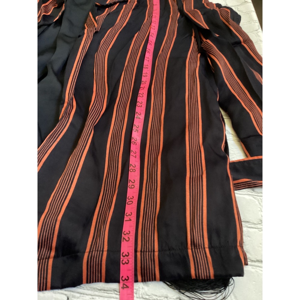 Free People Embroidered Hummingbird Striped Robe Jacket Black Orange Large - Picture 6 of 9